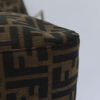 FENDI Zucca Canvas Mamma Baguette Shoulder Bag Brown Black Silverar12486