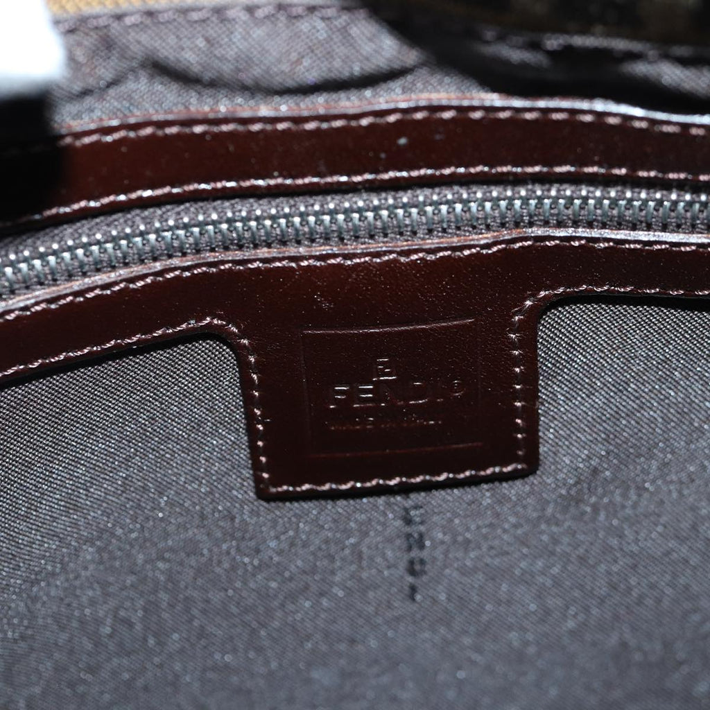 FENDI Zucca Canvas Mamma Baguette Shoulder Bag Brown Black Silverar12486