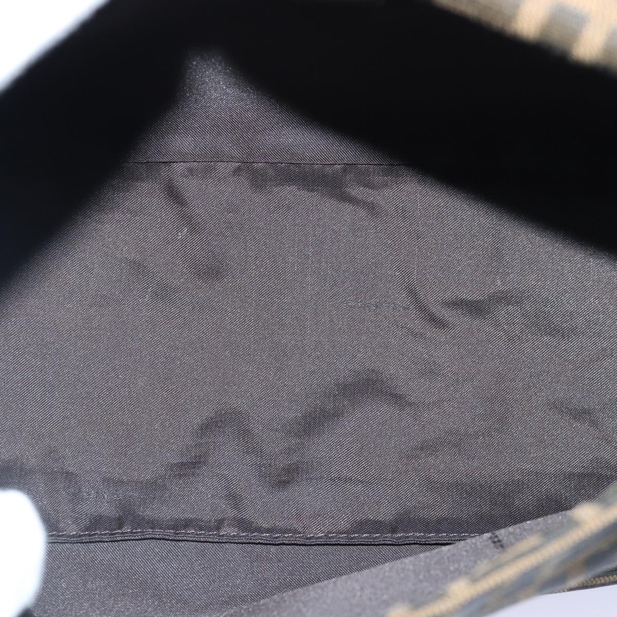 FENDI Zucca Canvas Mamma Baguette Shoulder Bag Brown Black Silverar12486