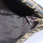 FENDI Zucca Canvas Mamma Baguette Shoulder Bag Brown Black Silverar12486