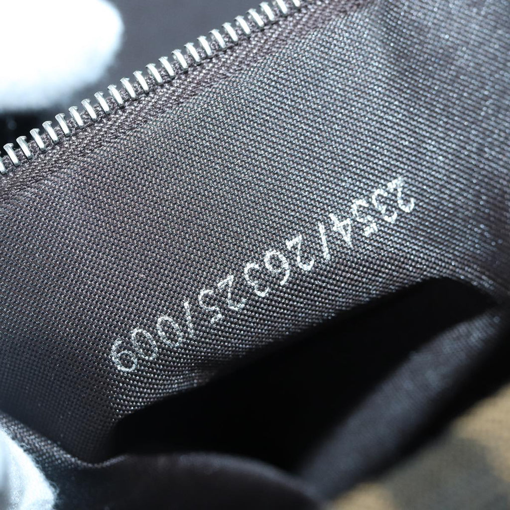 FENDI Zucca Canvas Mamma Baguette Shoulder Bag Brown Black Silverar12486