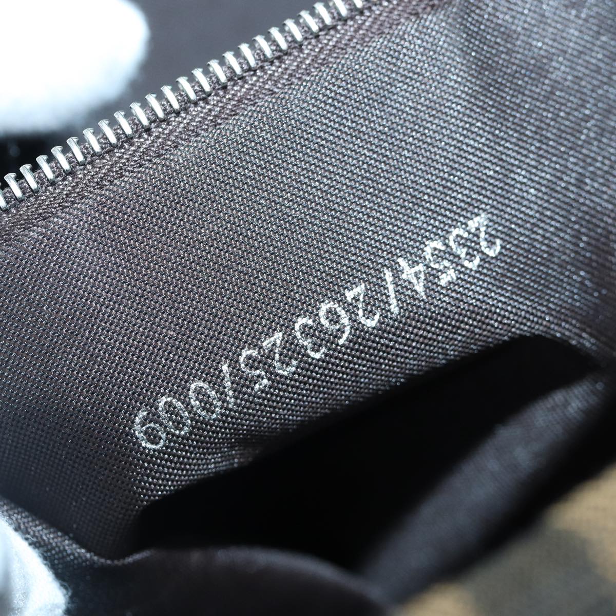 FENDI Zucca Canvas Mamma Baguette Shoulder Bag Brown Black Silverar12486