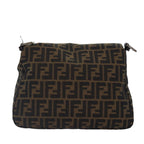 FENDI Zucca Canvas Mamma Baguette Shoulder Bag Brown Black Silverar12486