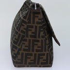 FENDI Zucca Canvas Mamma Baguette Shoulder Bag Brown Black Silverar12486