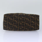 FENDI Zucca Canvas Mamma Baguette Shoulder Bag Brown Black Silverar12486