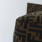 FENDI Zucca Canvas Mamma Baguette Shoulder Bag Brown Black Silverar12486