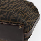 FENDI Zucca Canvas Hand Bag 2way Brown Black goldar12498