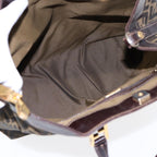 FENDI Zucca Canvas Hand Bag 2way Brown Black goldar12498