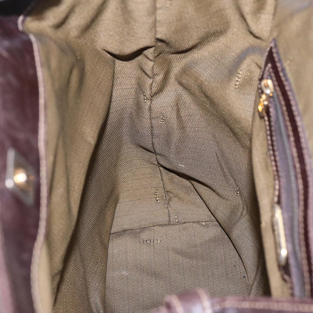 FENDI Zucca Canvas Hand Bag 2way Brown Black goldar12498