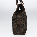 FENDI Zucca Canvas Hand Bag 2way Brown Black goldar12498