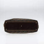 FENDI Zucca Canvas Hand Bag 2way Brown Black goldar12498