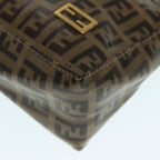FENDI Zucchino Canvas Hand Bag Brown Goldar12553