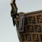 FENDI Zucchino Canvas Hand Bag Brown Goldar12553
