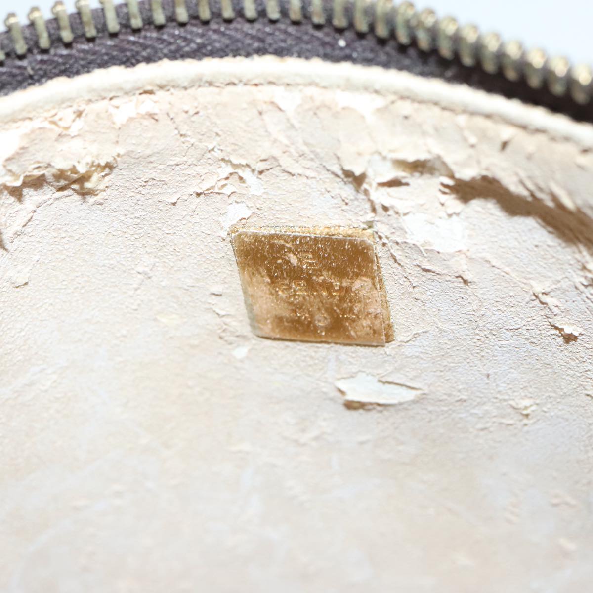 FENDI Zucchino Canvas Hand Bag Brown Goldar12553