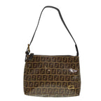 FENDI Zucchino Canvas Hand Bag Brown Goldar12553