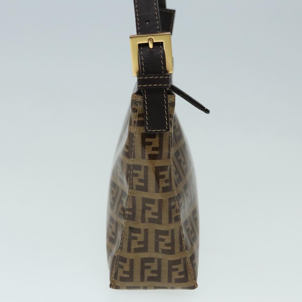 FENDI Zucchino Canvas Hand Bag Brown Goldar12553