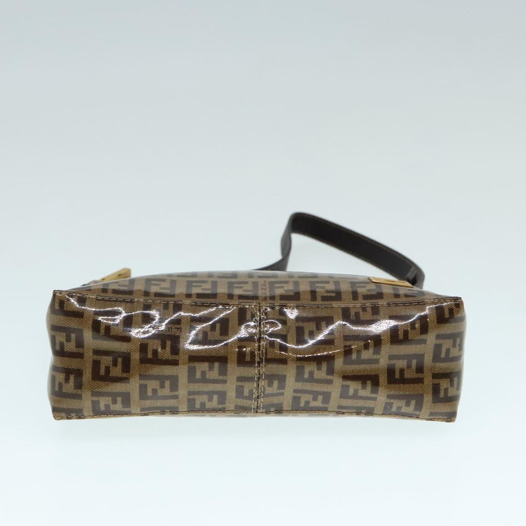 FENDI Zucchino Canvas Hand Bag Brown Goldar12553