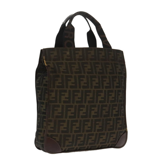 FENDI Zucca Canvas Tote Bag Brown Blackar12642