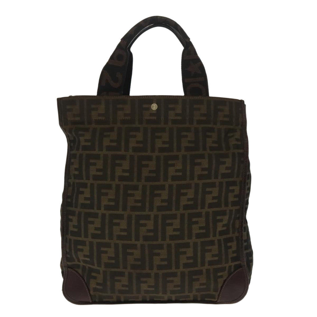 FENDI Zucca Canvas Tote Bag Brown Blackar12642