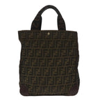 FENDI Zucca Canvas Tote Bag Brown Blackar12642