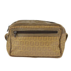 FENDI Zucchino Canvas Shoulder Bag Vintage Beigear12721