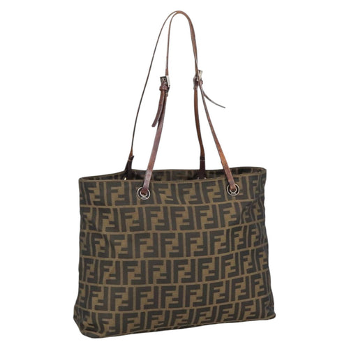 FENDI Zucca Canvas Tote Bag Brown Blackar12958