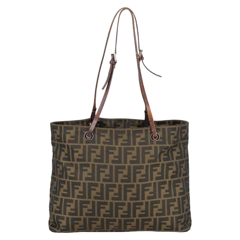 FENDI Zucca Canvas Tote Bag Brown Blackar12958