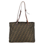 FENDI Zucca Canvas Tote Bag Brown Blackar12958