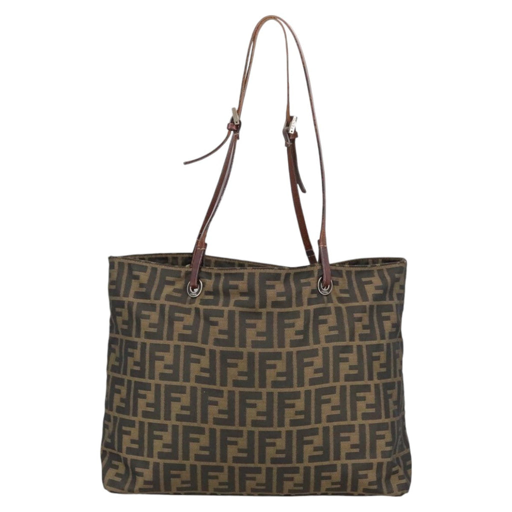 FENDI Zucca Canvas Tote Bag Brown Blackar12958