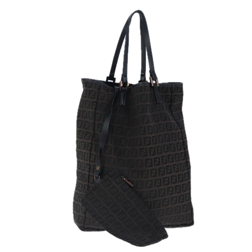 FENDI Zucchino Canvas Tote Bag Brownar12959
