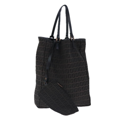 FENDI Zucchino Canvas Tote Bag Brownar12959