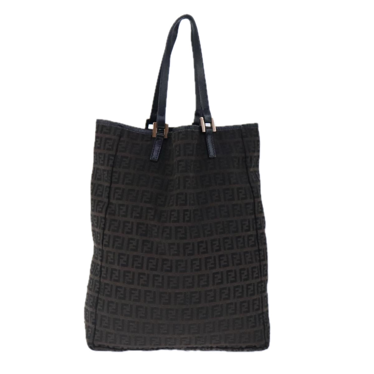 FENDI Zucchino Canvas Tote Bag Brownar12959
