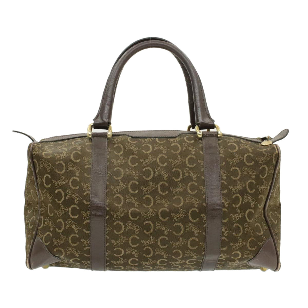 CELINE C Macadam Horse Carriage Canvas Hand Bag Brown  ar2957