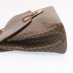 CELINE Macadam Canvas Hand Bag PVC Leather Brown  ar5452