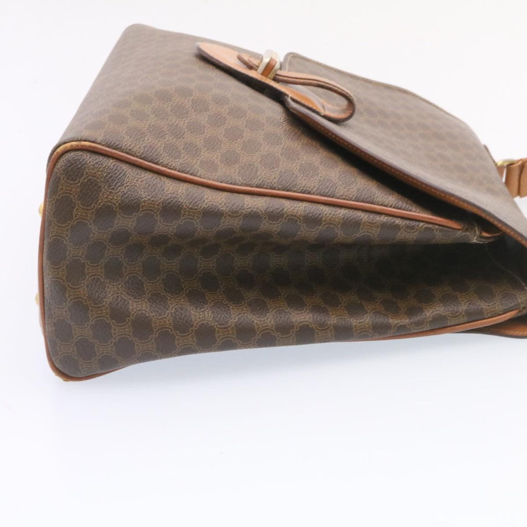 CELINE Macadam Canvas Hand Bag PVC Leather Brown  ar5452