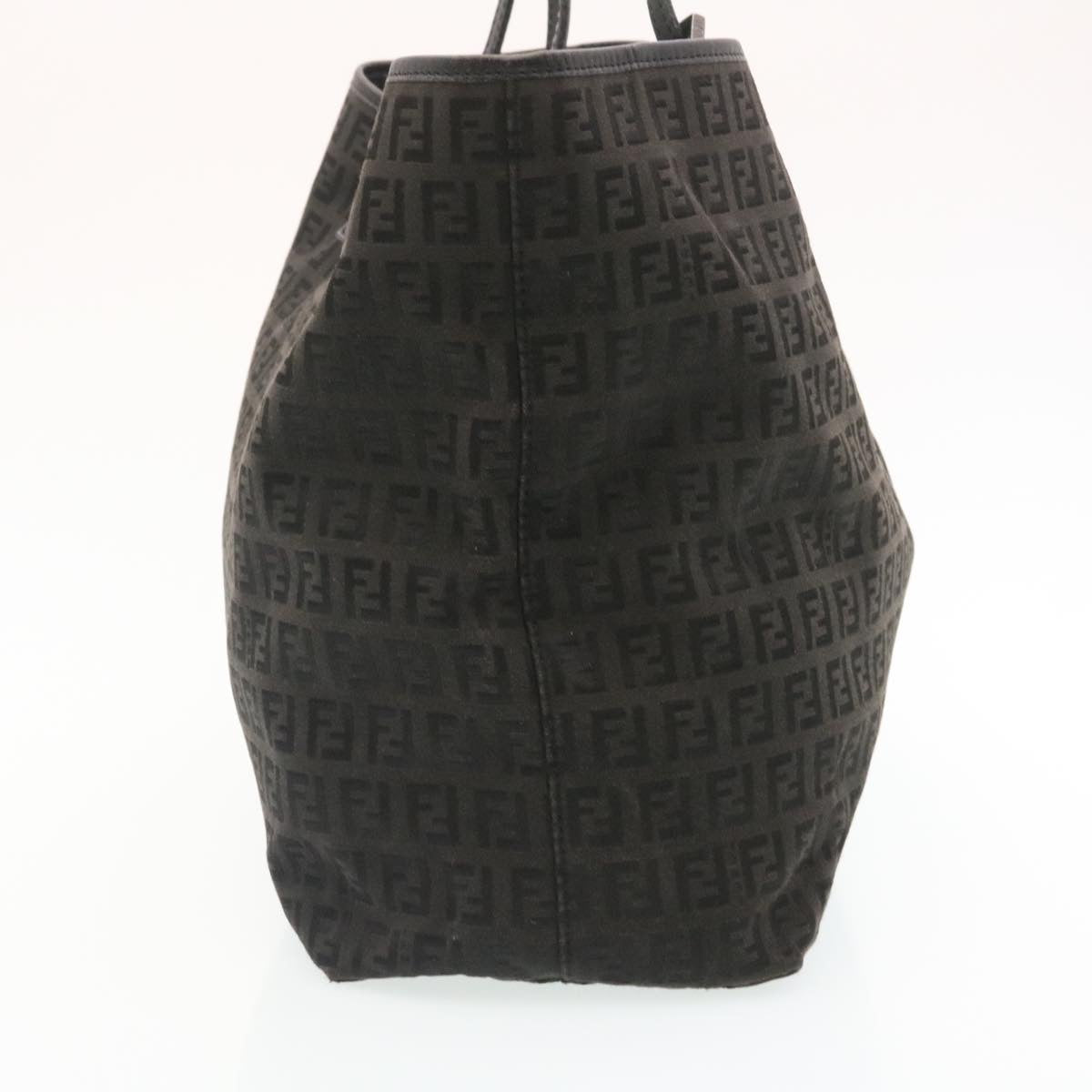 FENDI Zucchino Canvas Tote Bag Black Auth ar6460
