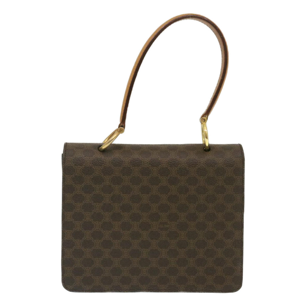 CELINE Macadam Canvas Hand Bag PVC Leather Brown  ar6568