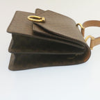 CELINE Macadam Canvas Hand Bag PVC Leather Brown  ar6568