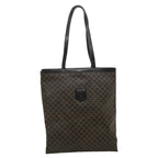 CELINE Macadam Canvas Tote Bag PVC Leather Black Brown  ar6808