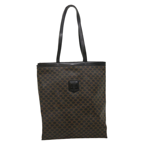 CELINE Macadam Canvas Tote Bag PVC Leather Black Brown  ar6808