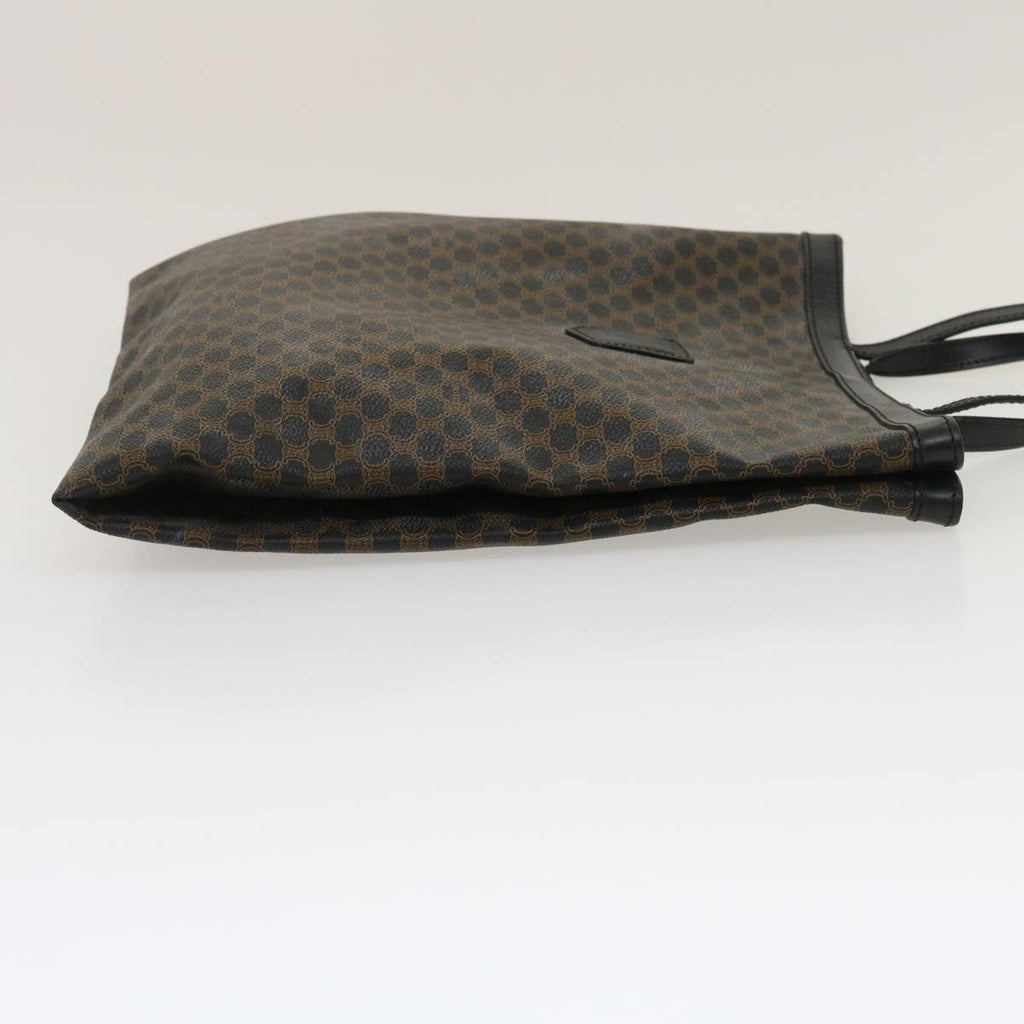 CELINE Macadam Canvas Tote Bag PVC Leather Black Brown  ar6808