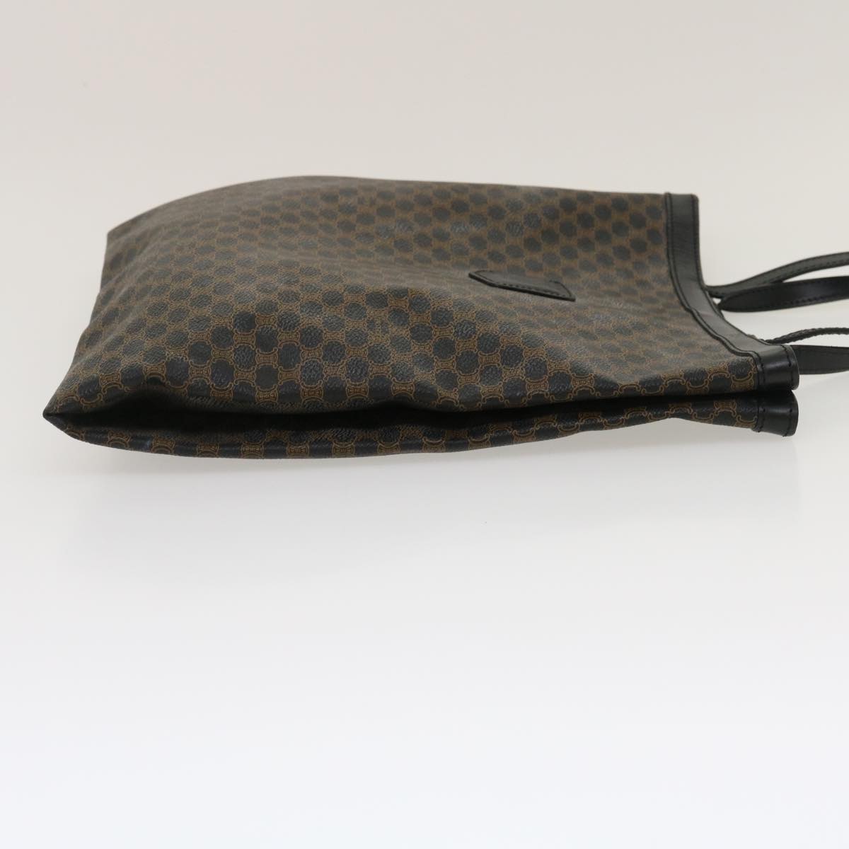 CELINE Macadam Canvas Tote Bag PVC Leather Black Brown  ar6808