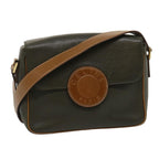 CELINE Shoulder Bag Leather Gray Brown  ar6880