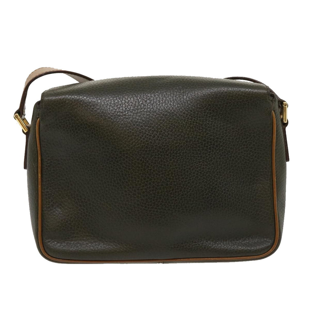 CELINE Shoulder Bag Leather Gray Brown  ar6880