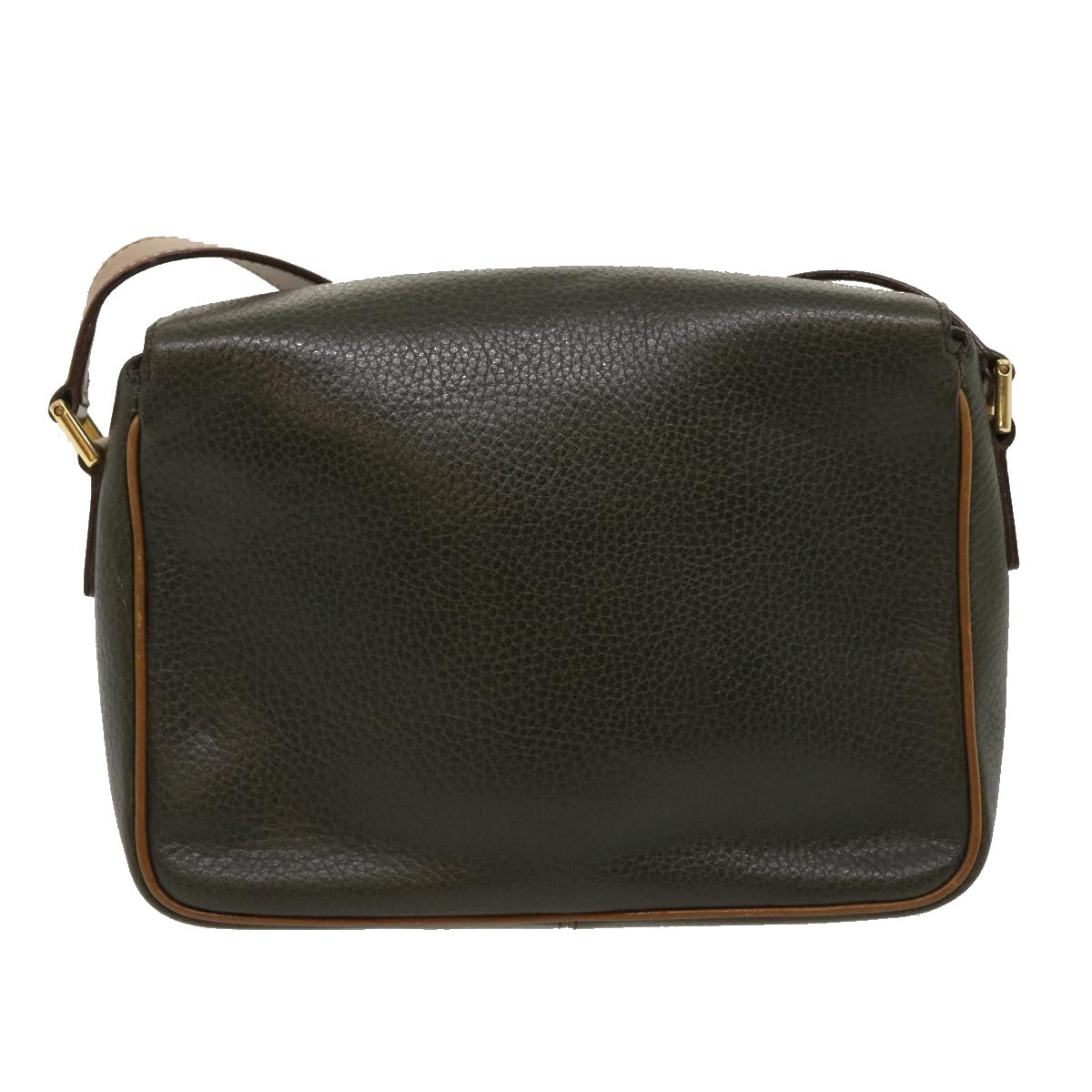 CELINE Shoulder Bag Leather Gray Brown  ar6880