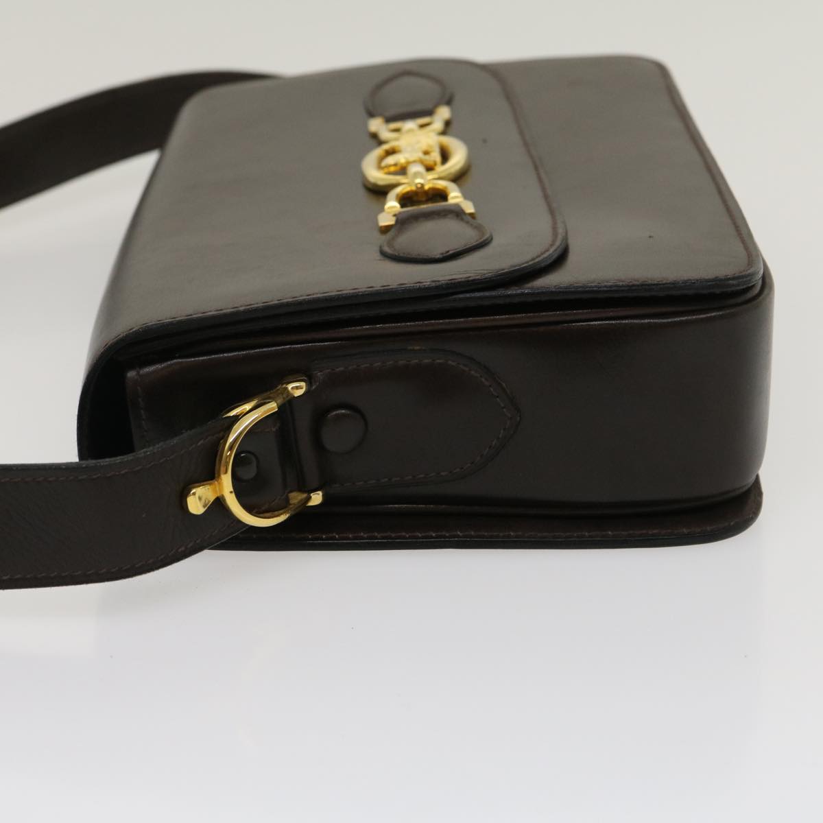 CELINE Horse Carriage Shoulder Bag Leather Brown  ar7057