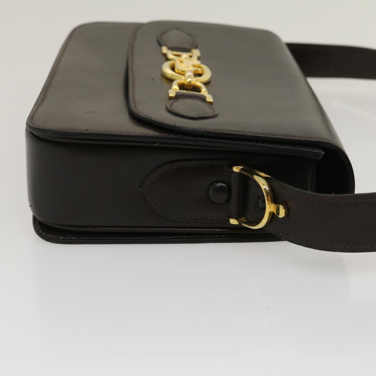 CELINE Horse Carriage Shoulder Bag Leather Brown  ar7057