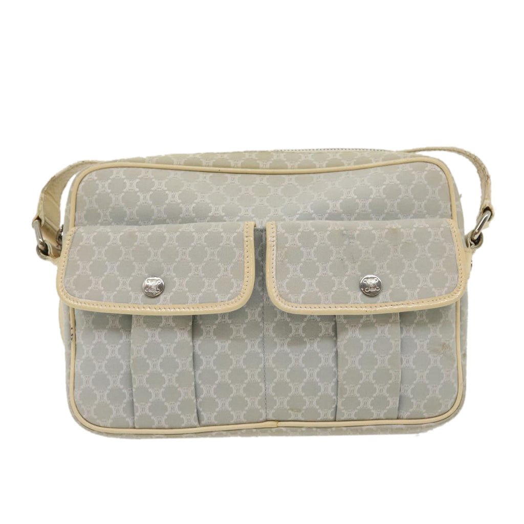 CELINE Macadam Canvas Shoulder Bag Light Blue  ar7070