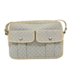 CELINE Macadam Canvas Shoulder Bag Light Blue  ar7070