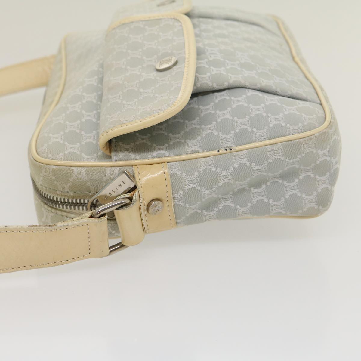 CELINE Macadam Canvas Shoulder Bag Light Blue  ar7070